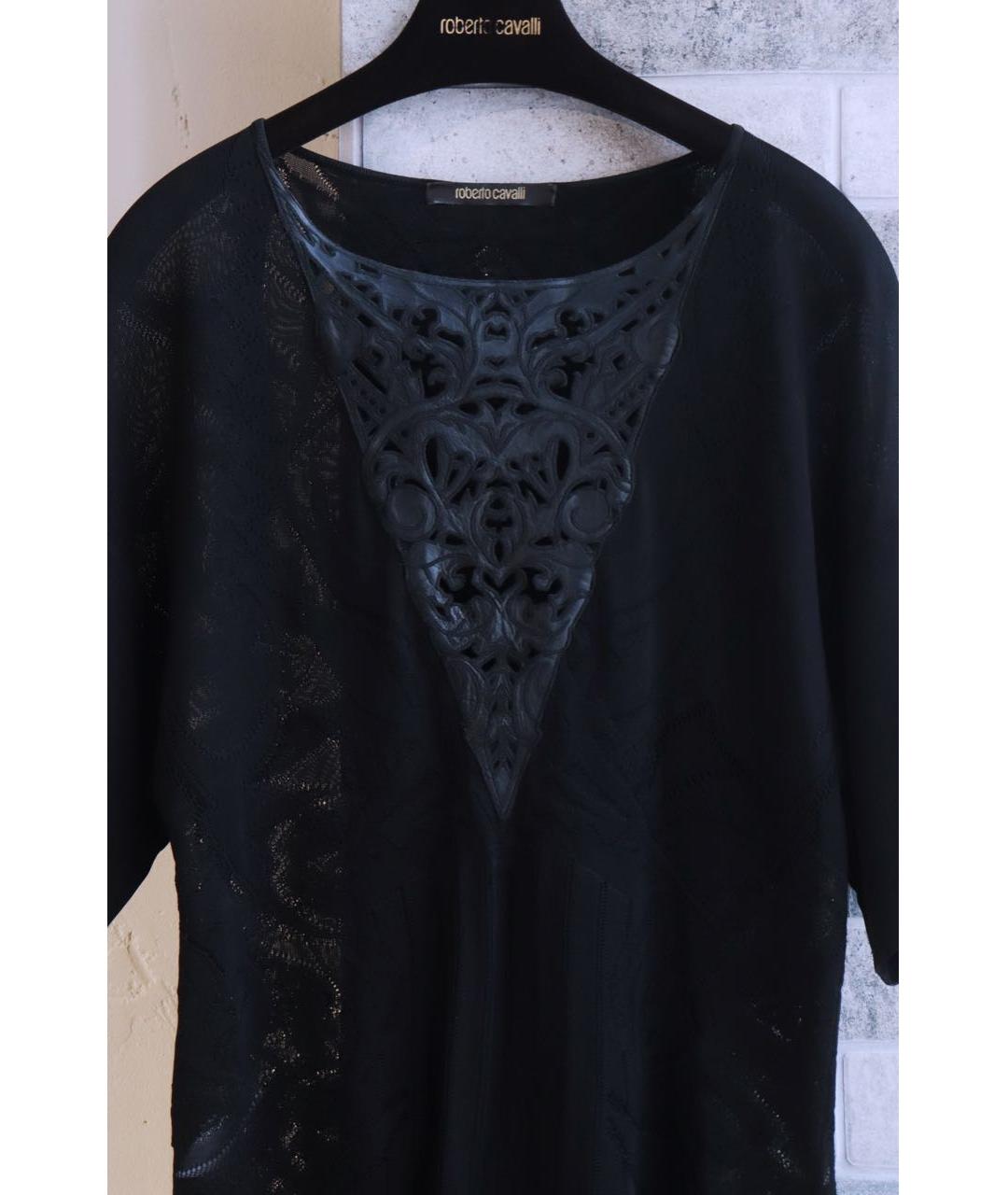 ROBERTO CAVALLI Черная вискозная блузы, фото 4