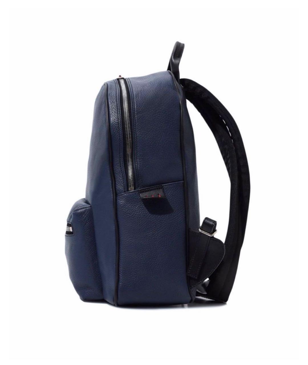 KITON Синий кожаный рюкзак, фото 4