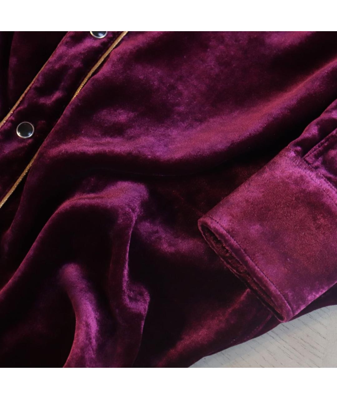 SAINT LAURENT Бордовое вискозное повседневное платье, фото 7