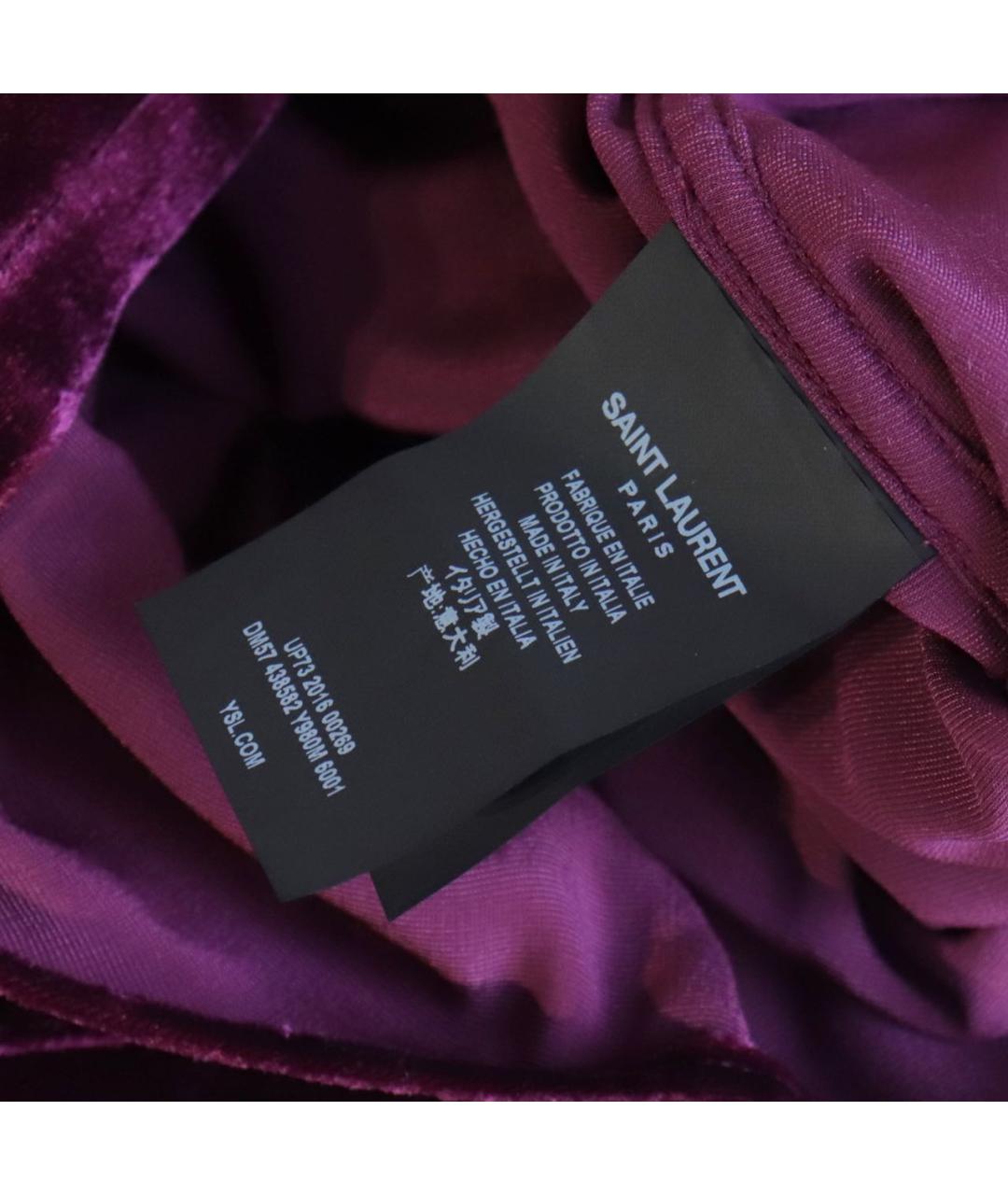 SAINT LAURENT Бордовое вискозное повседневное платье, фото 8