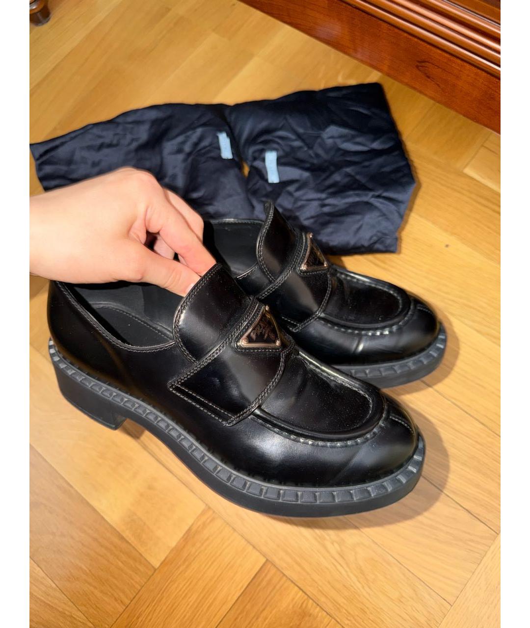 PRADA Черные кожаные лоферы, фото 7