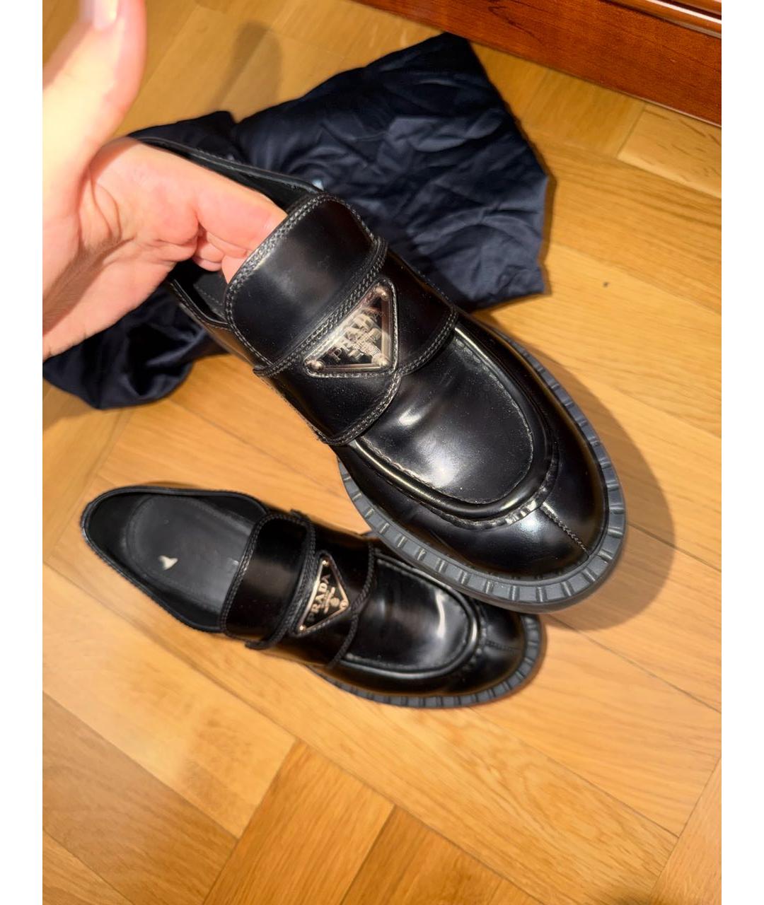 PRADA Черные кожаные лоферы, фото 2