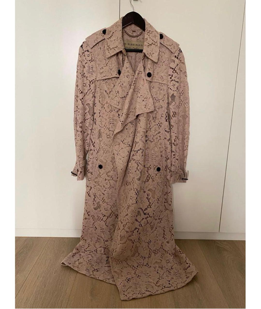 BURBERRY Бежевый кружевной тренч/плащ, фото 6