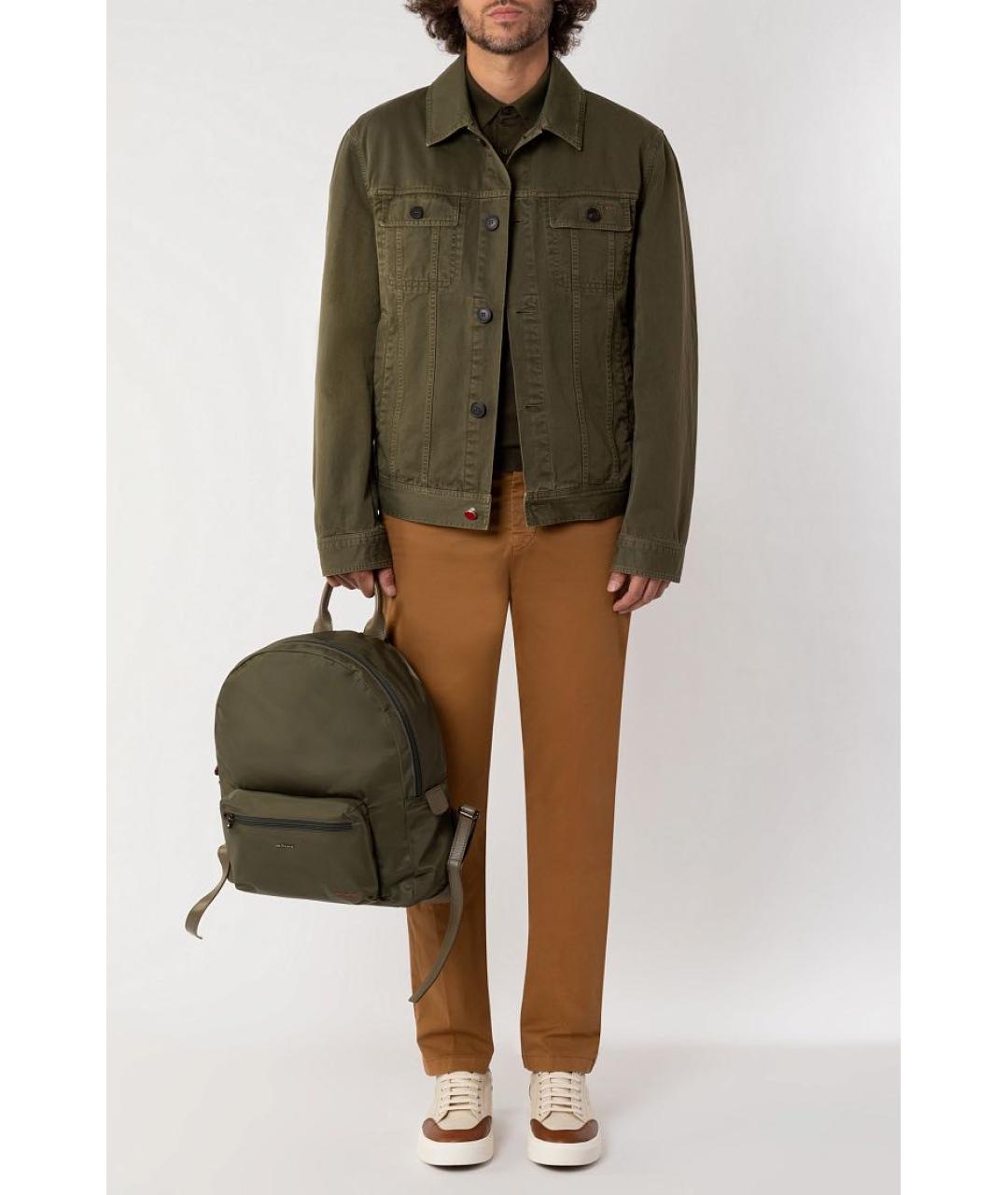 KITON Хаки тканевый рюкзак, фото 2