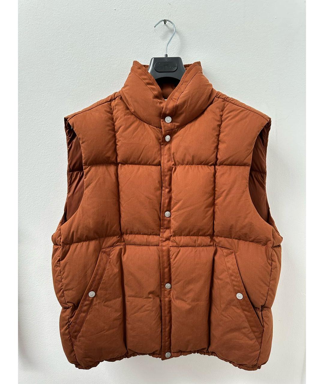 STONE ISLAND Оранжевый хлопковый жилет, фото 9