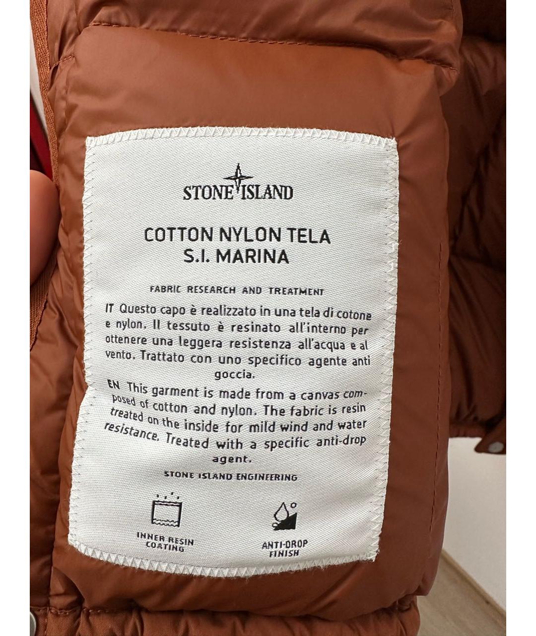STONE ISLAND Оранжевый хлопковый жилет, фото 5