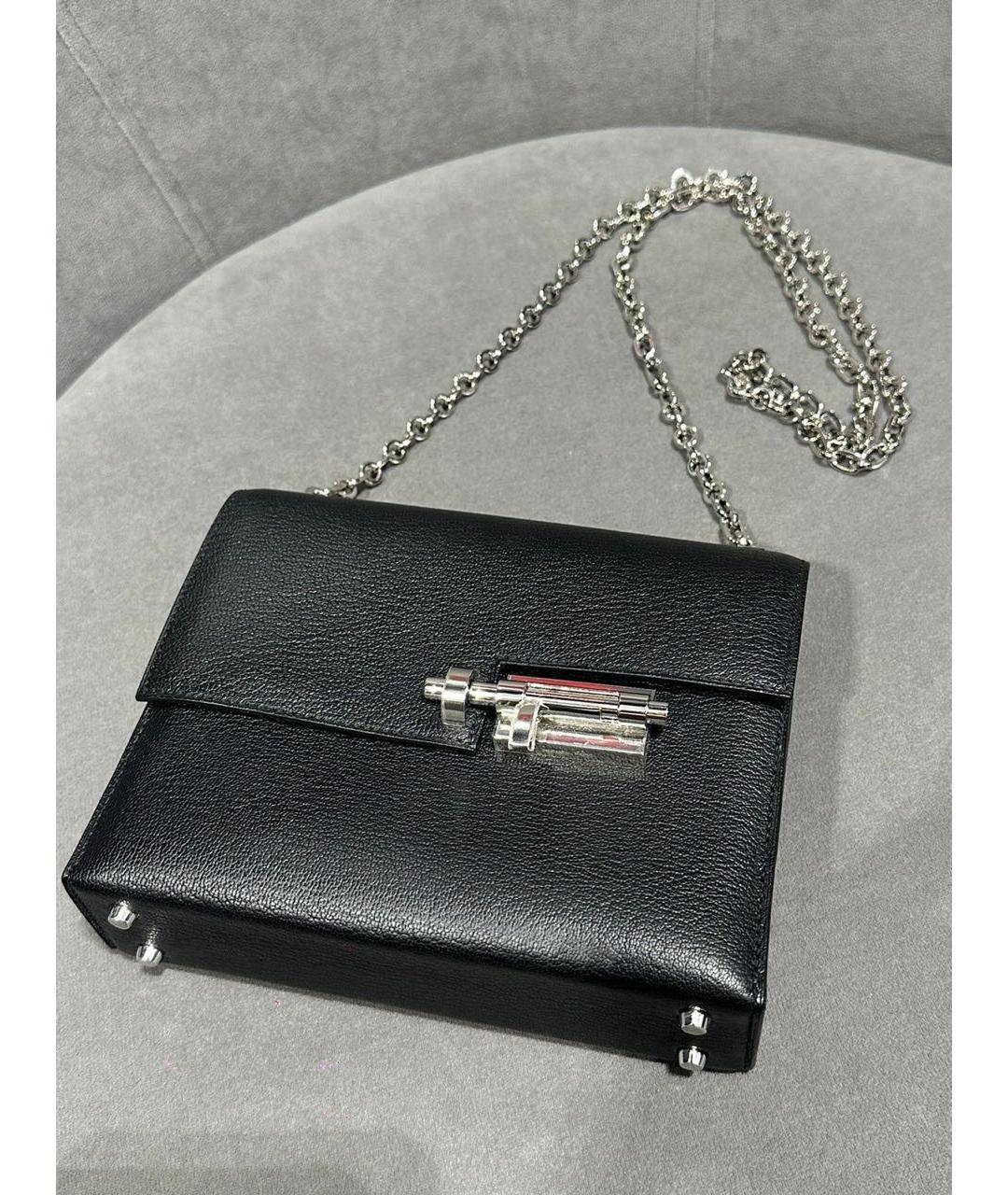 HERMES Черная кожаная сумка через плечо, фото 2