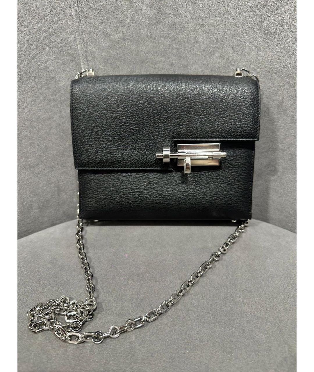 HERMES Черная кожаная сумка через плечо, фото 3