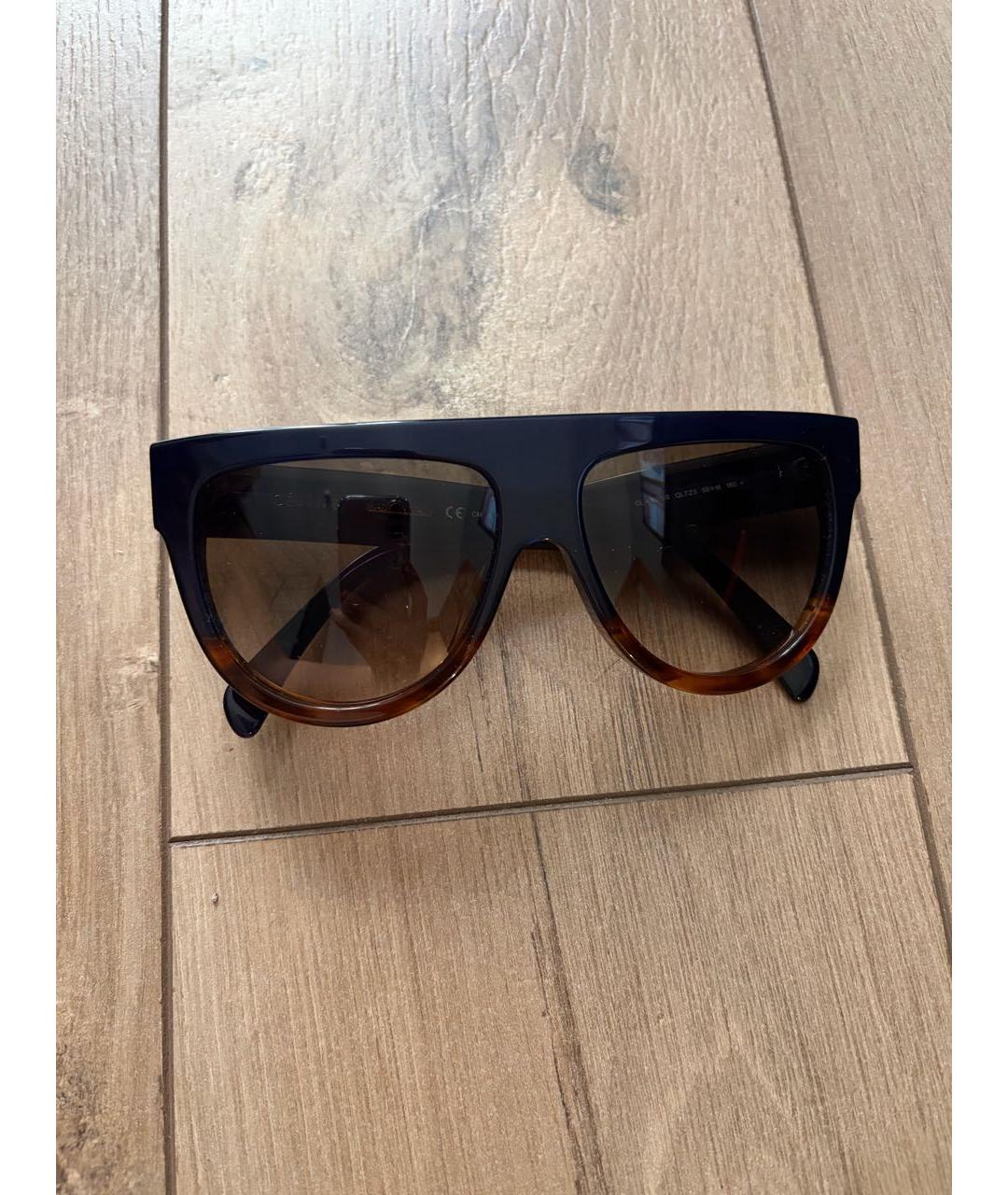 CELINE Коричневые пластиковые солнцезащитные очки, фото 8