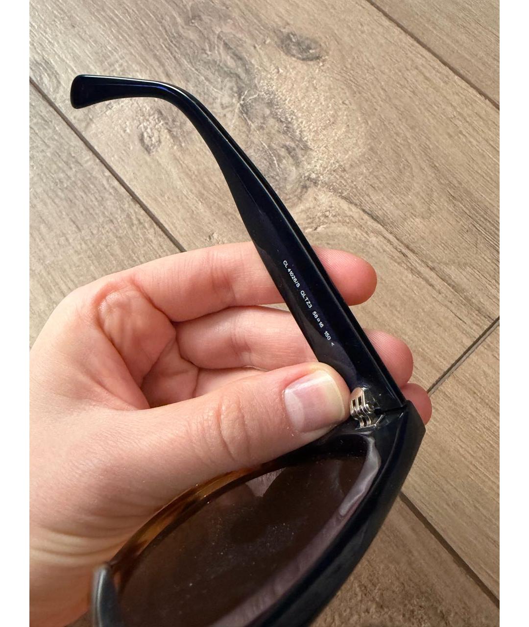 CELINE Коричневые пластиковые солнцезащитные очки, фото 7