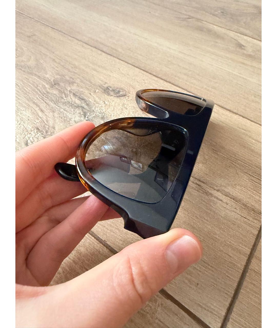 CELINE Коричневые пластиковые солнцезащитные очки, фото 3