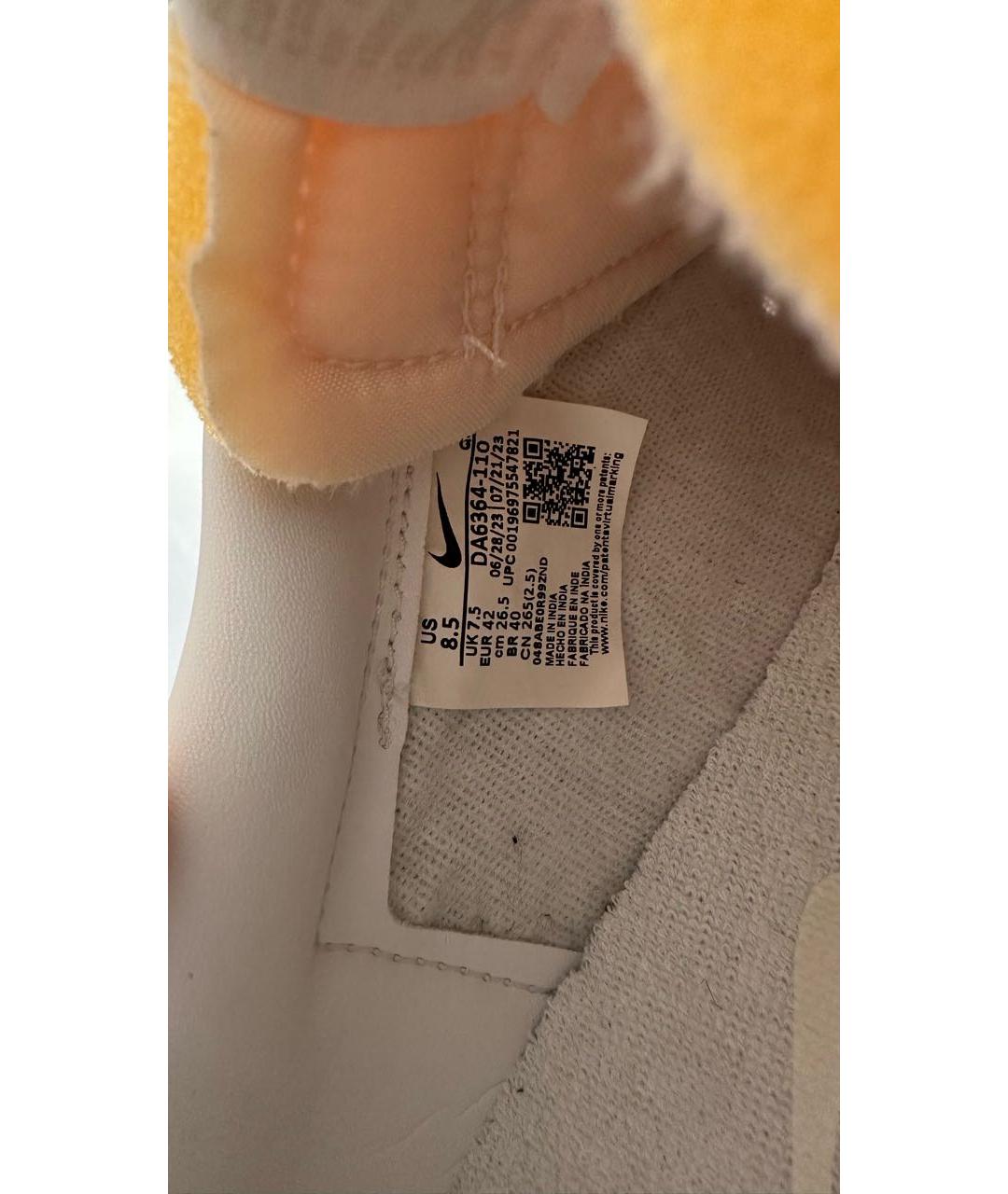 NIKE Белые кожаные низкие кроссовки / кеды, фото 5