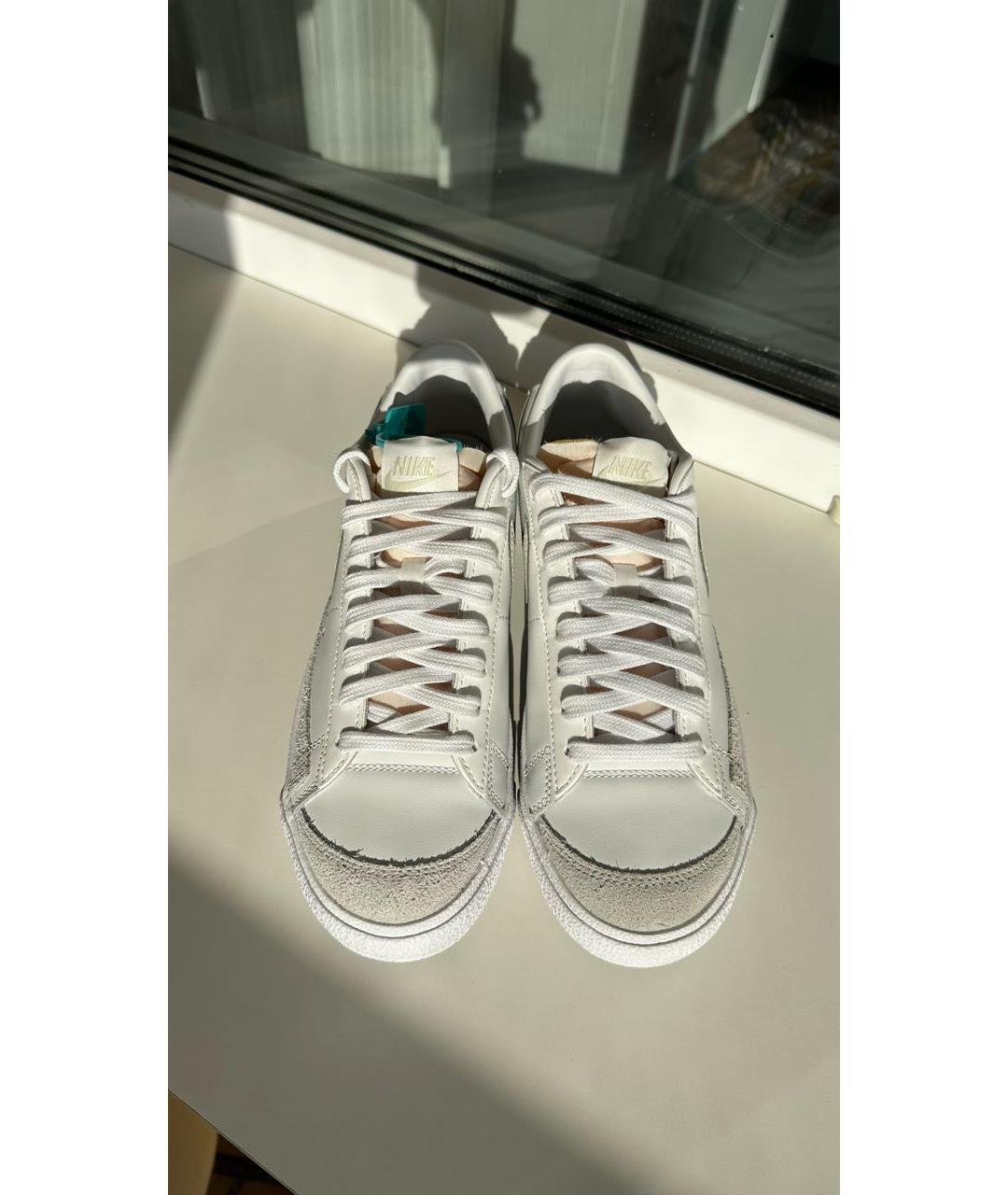 NIKE Белые кожаные низкие кроссовки / кеды, фото 2