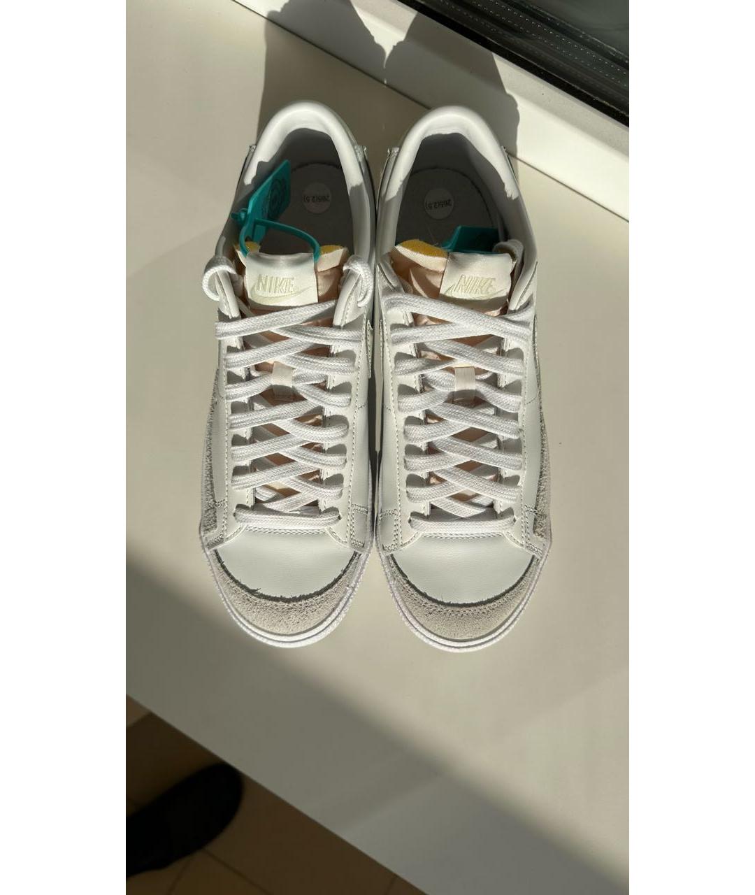 NIKE Белые кожаные низкие кроссовки / кеды, фото 3