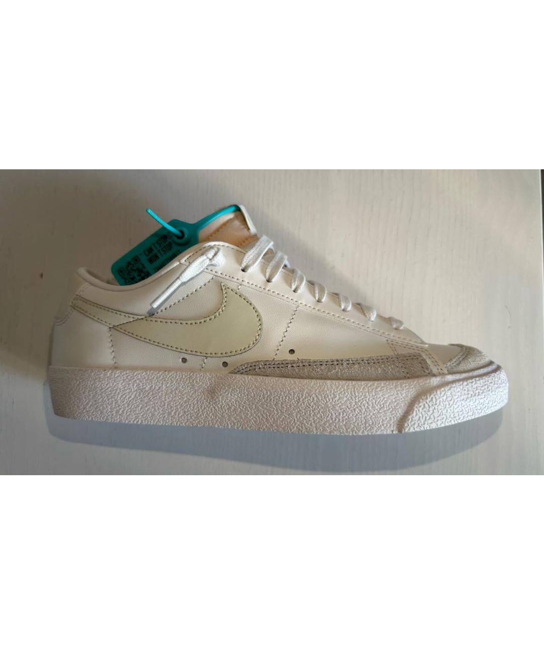 NIKE Белые кожаные низкие кроссовки / кеды, фото 6