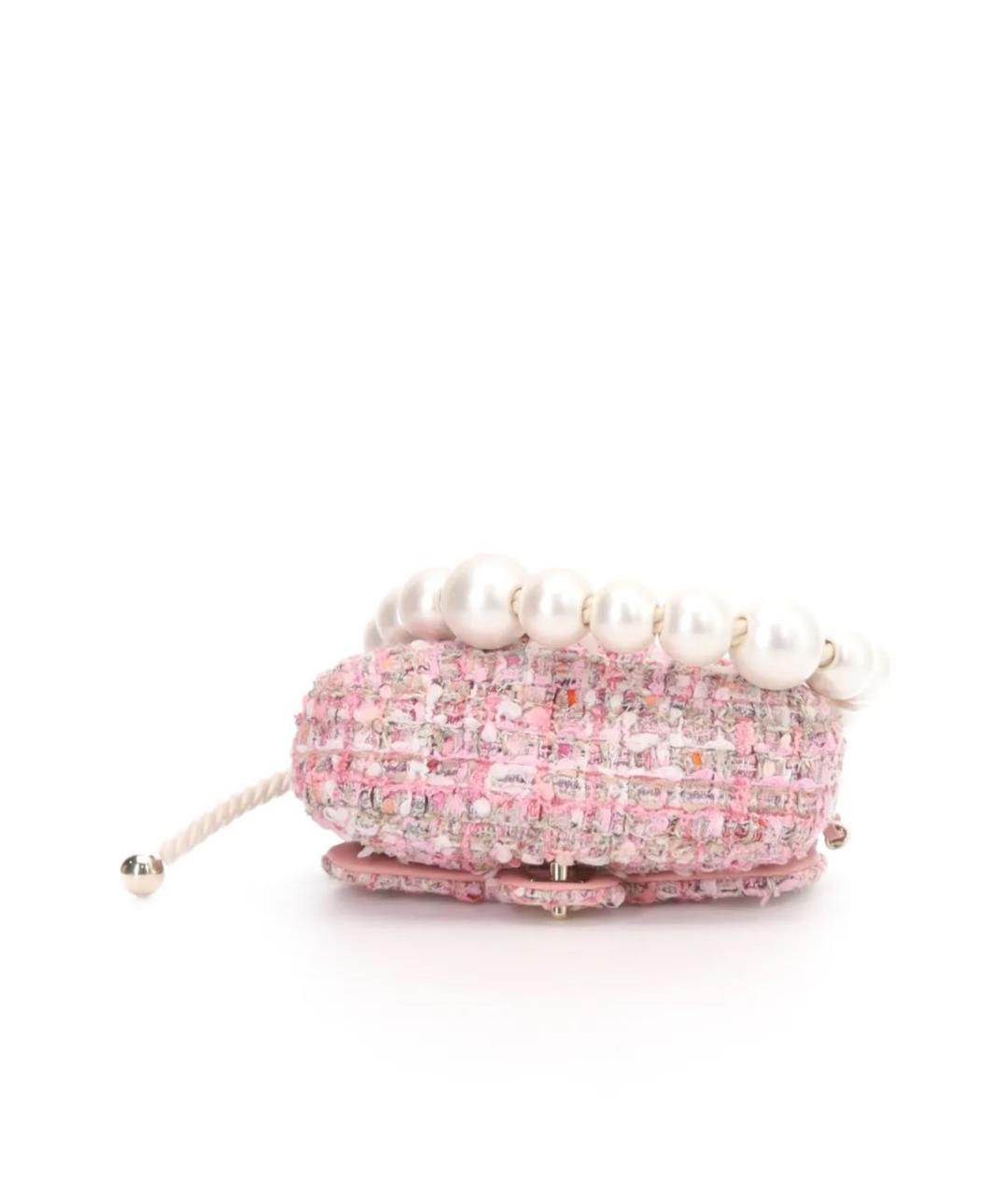 CHANEL Розовая твидовая сумка тоут, фото 5