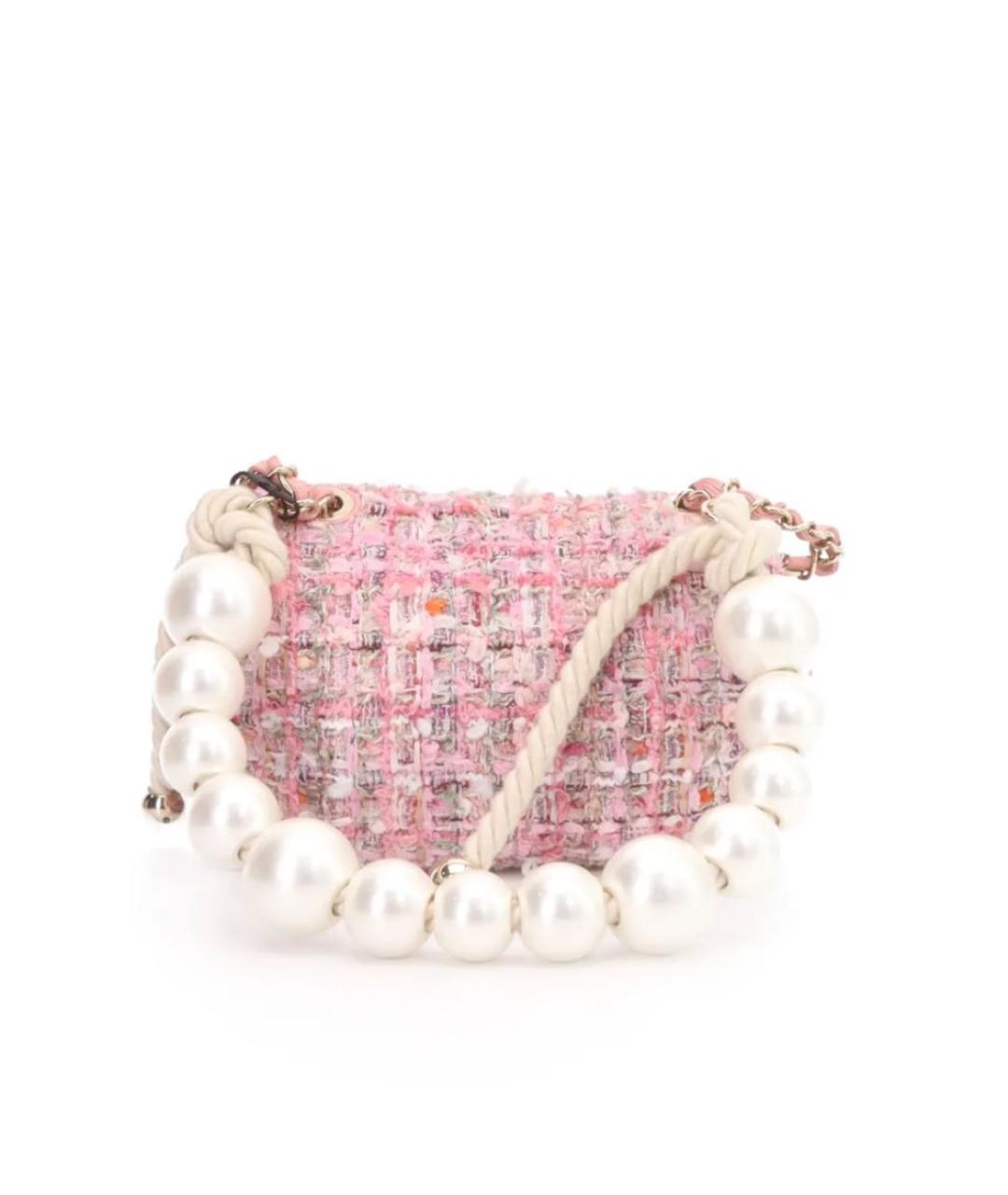 CHANEL Розовая твидовая сумка тоут, фото 3