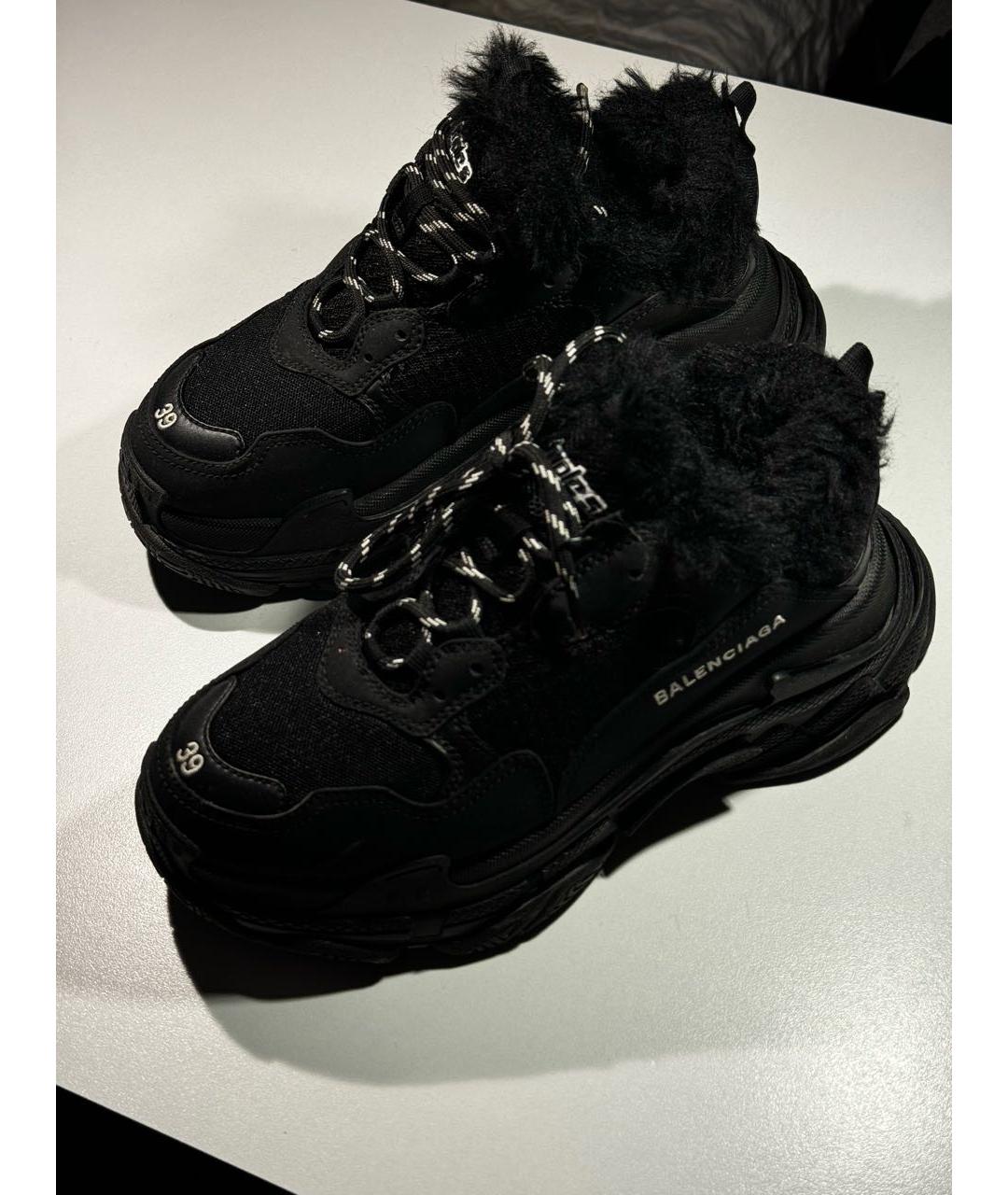 BALENCIAGA Черные текстильные кроссовки, фото 2