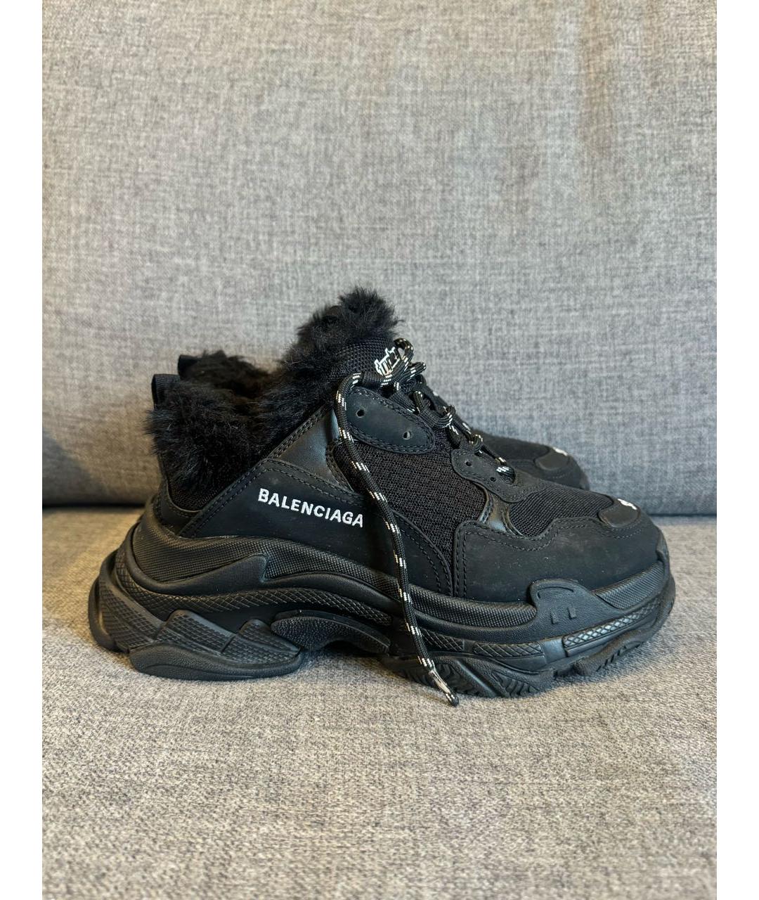 BALENCIAGA Черные текстильные кроссовки, фото 7