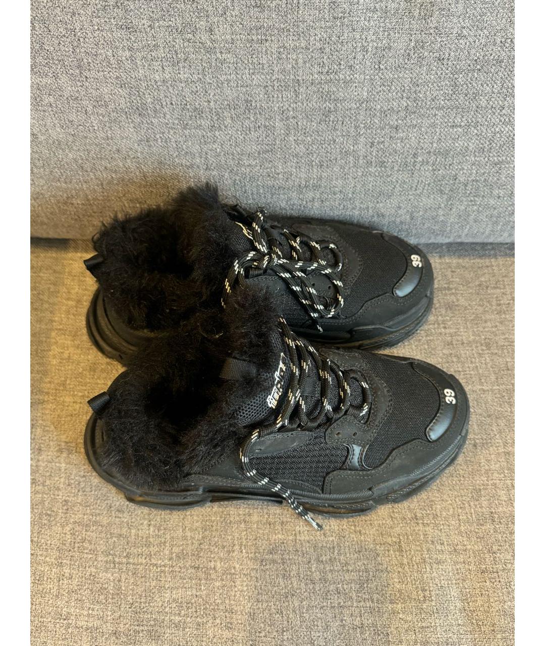 BALENCIAGA Черные текстильные кроссовки, фото 6