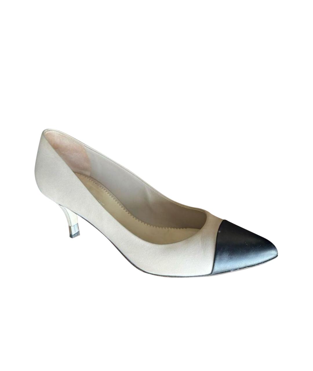 CHANEL Бежевые кожаные туфли, фото 1