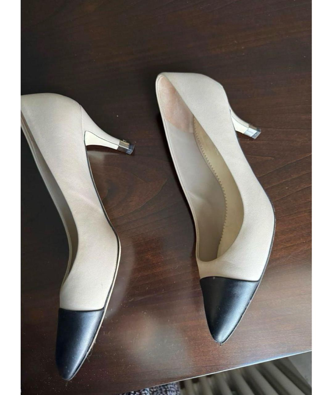 CHANEL Бежевые кожаные туфли, фото 6