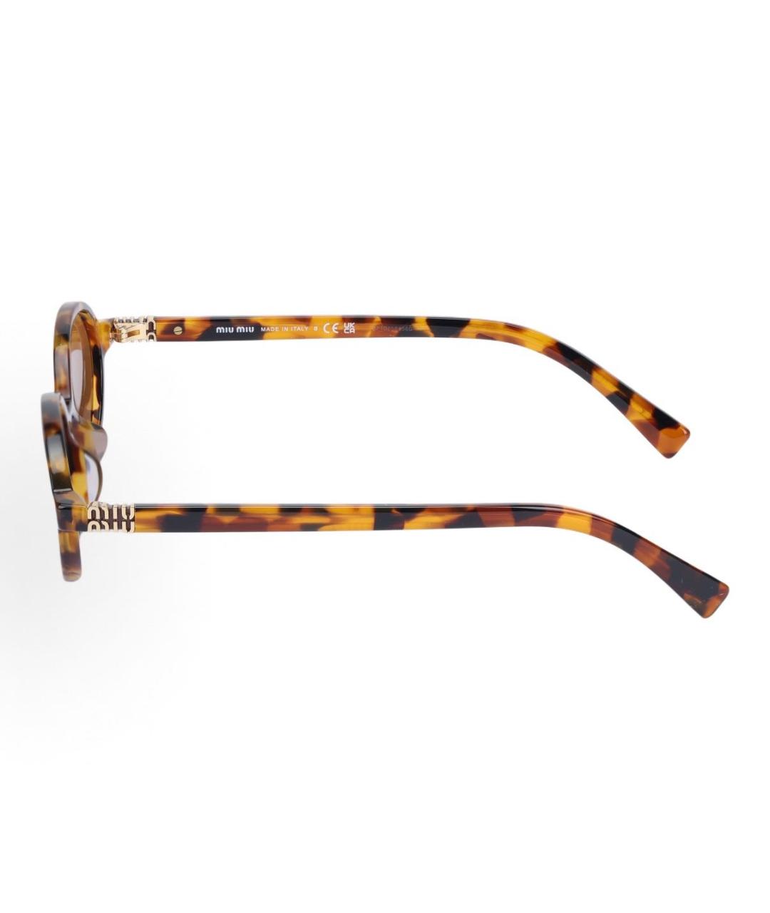 MIU MIU Коричневые пластиковые солнцезащитные очки, фото 3
