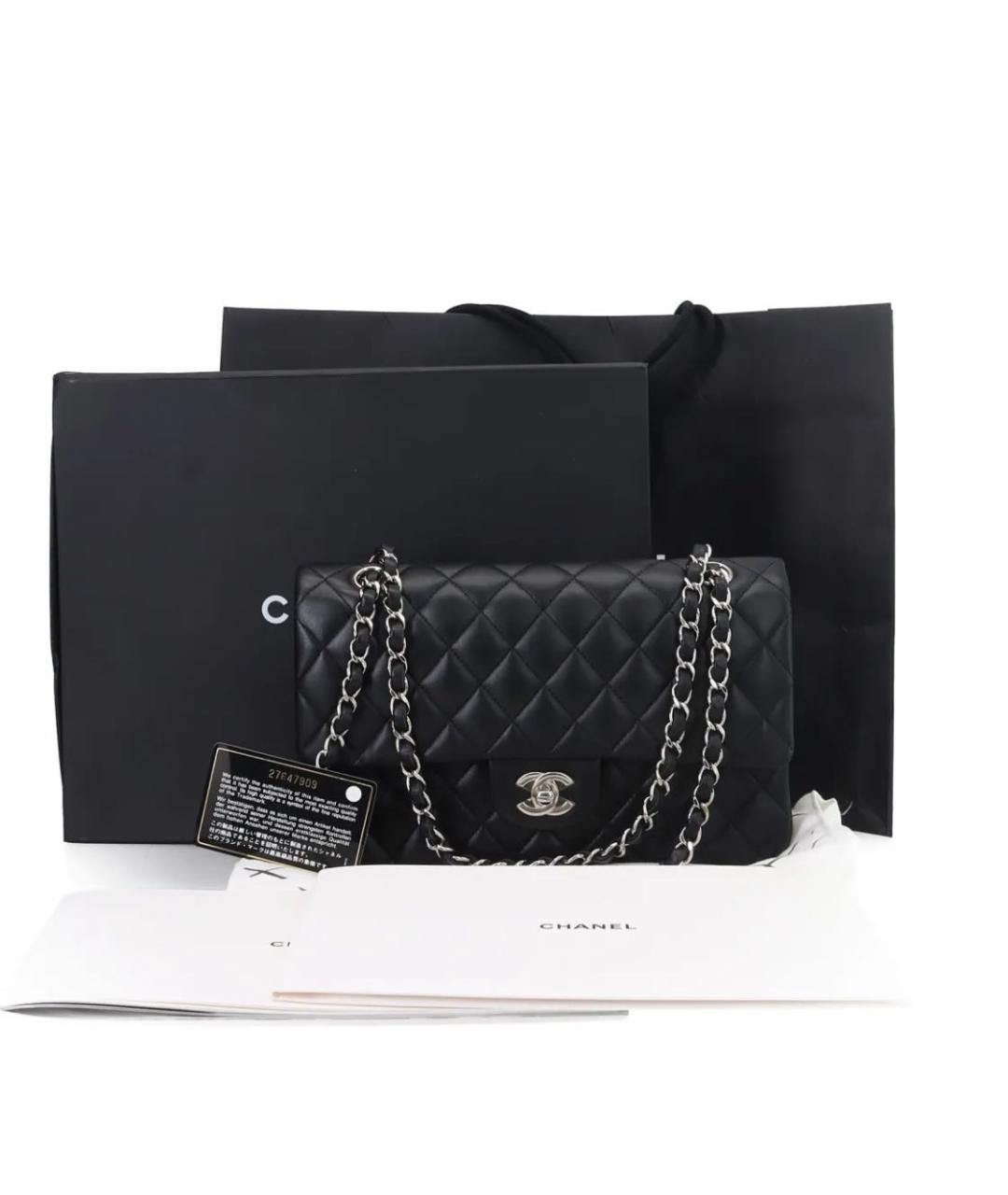 CHANEL Черная кожаная сумка через плечо, фото 6