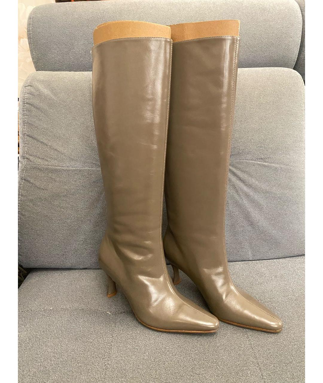 BY FAR Хаки кожаные сапоги, фото 6