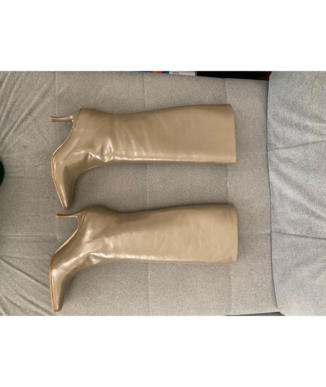 BY FAR Хаки кожаные сапоги, фото 5