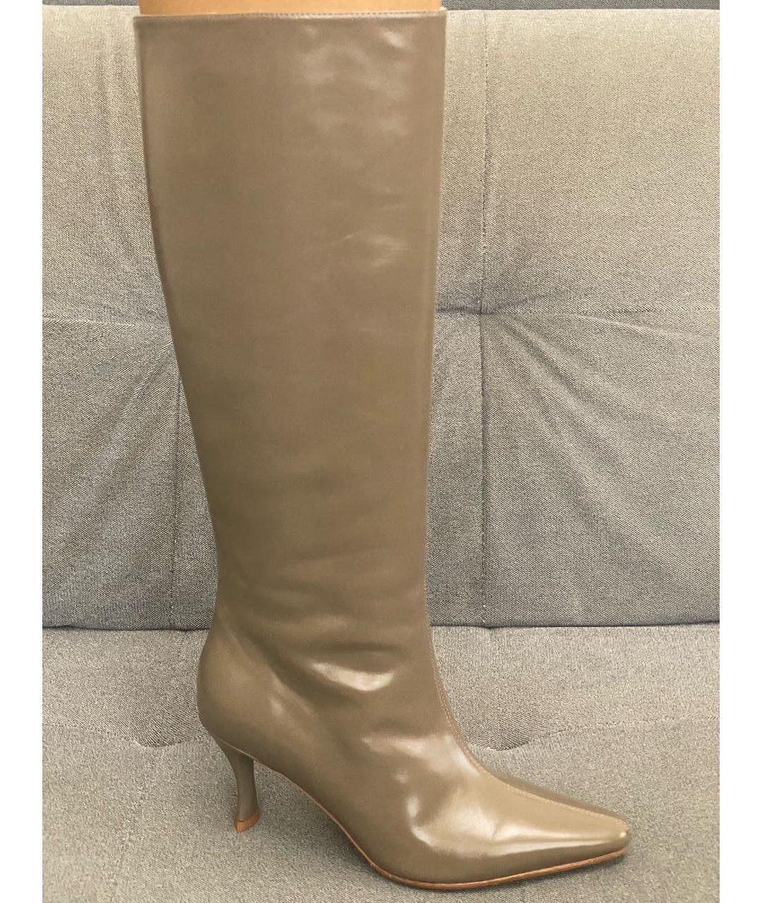 BY FAR Хаки кожаные сапоги, фото 7