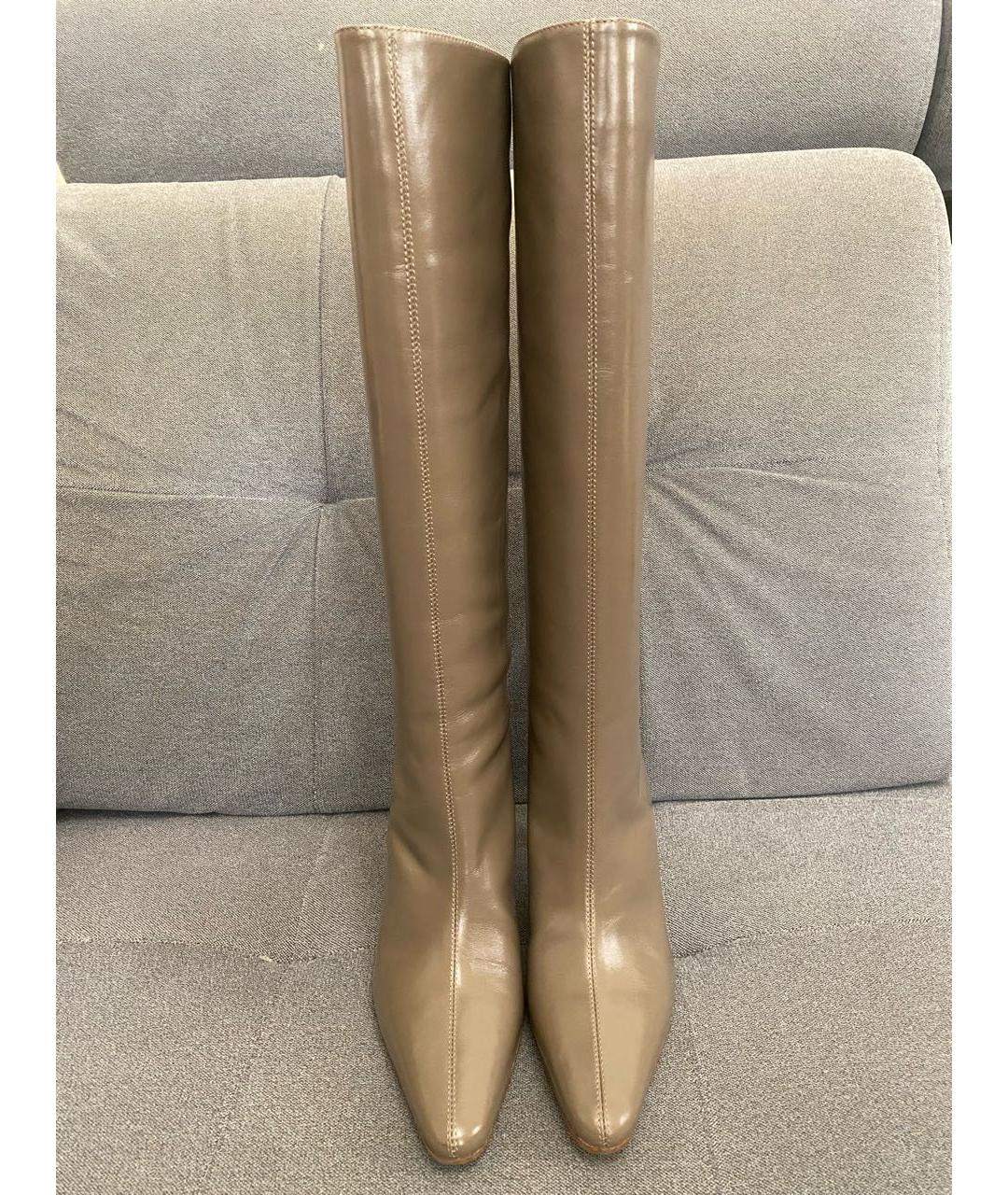 BY FAR Хаки кожаные сапоги, фото 2