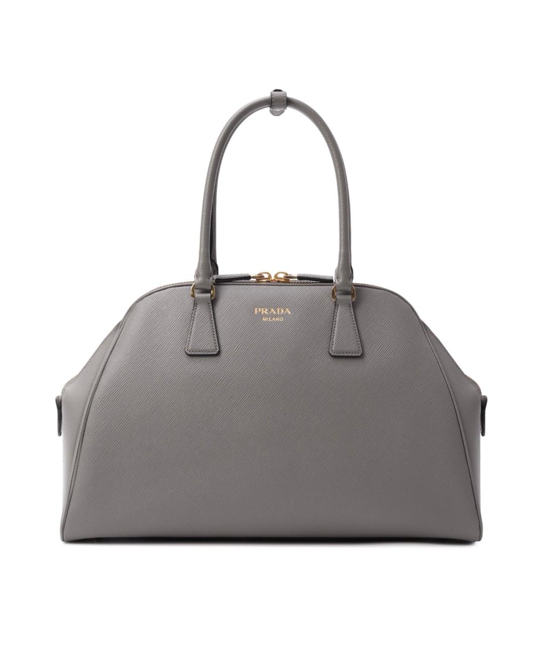 PRADA Серая кожаная сумка тоут, фото 1