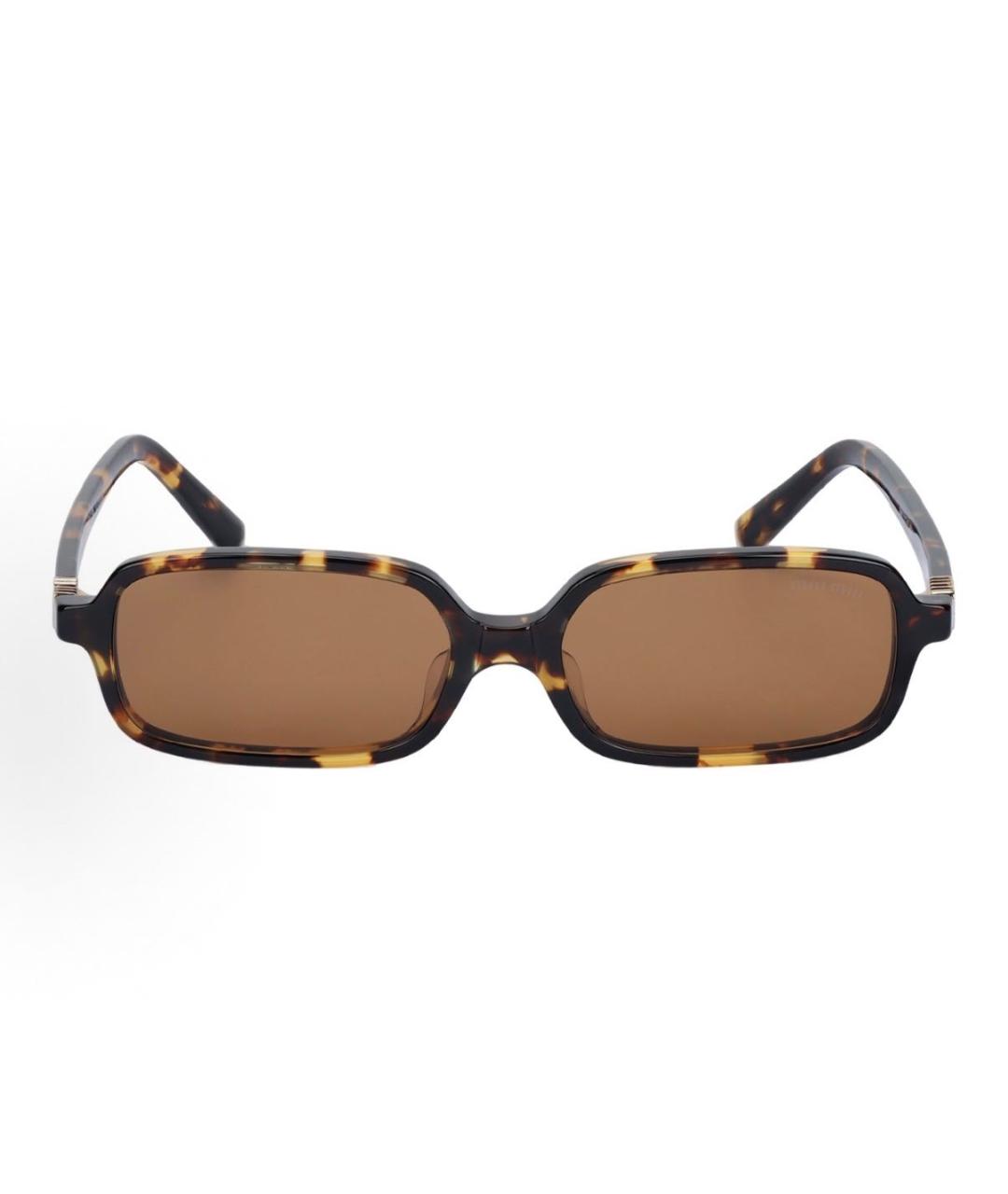 MIU MIU Коричневые пластиковые солнцезащитные очки, фото 2