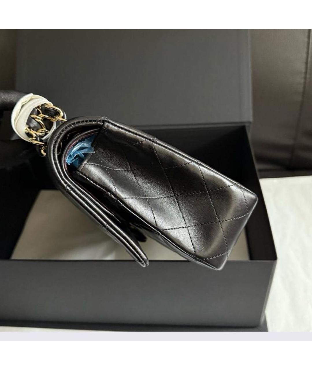 CHANEL Черная кожаная сумка через плечо, фото 7