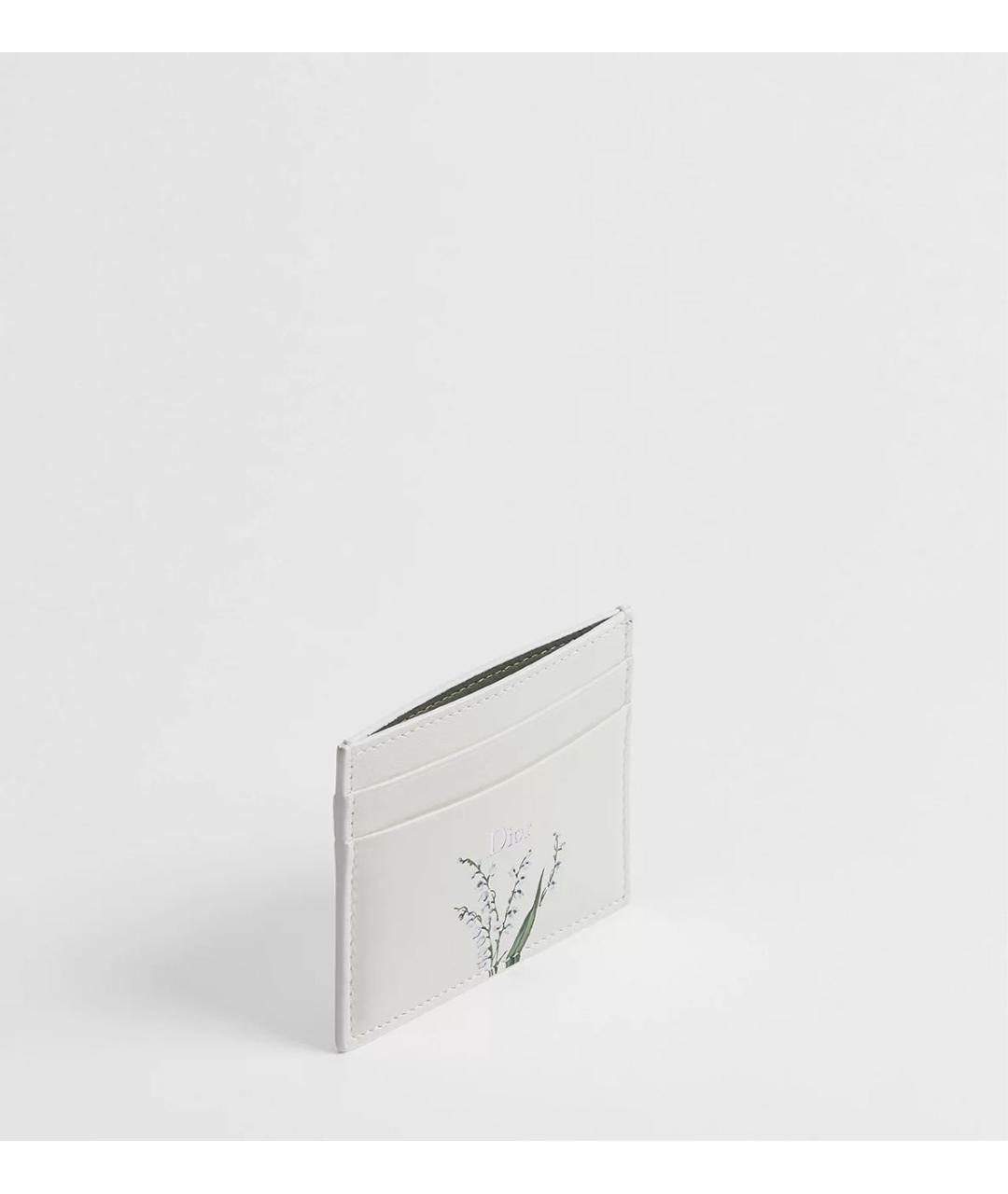 CHRISTIAN DIOR Белый кожаный кардхолдер, фото 3