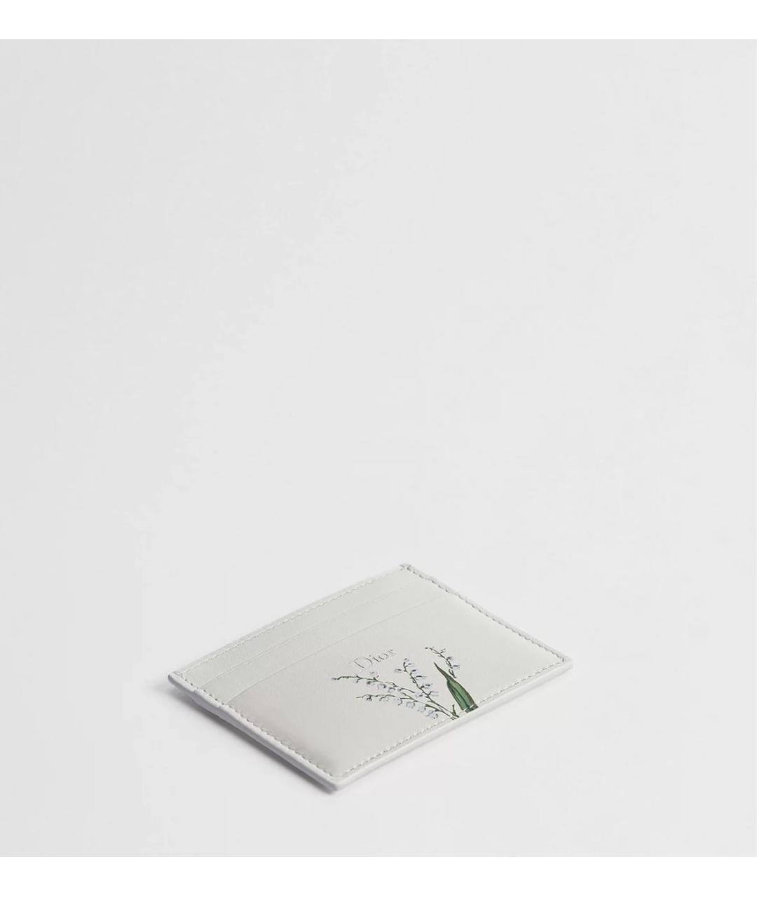 CHRISTIAN DIOR Белый кожаный кардхолдер, фото 2