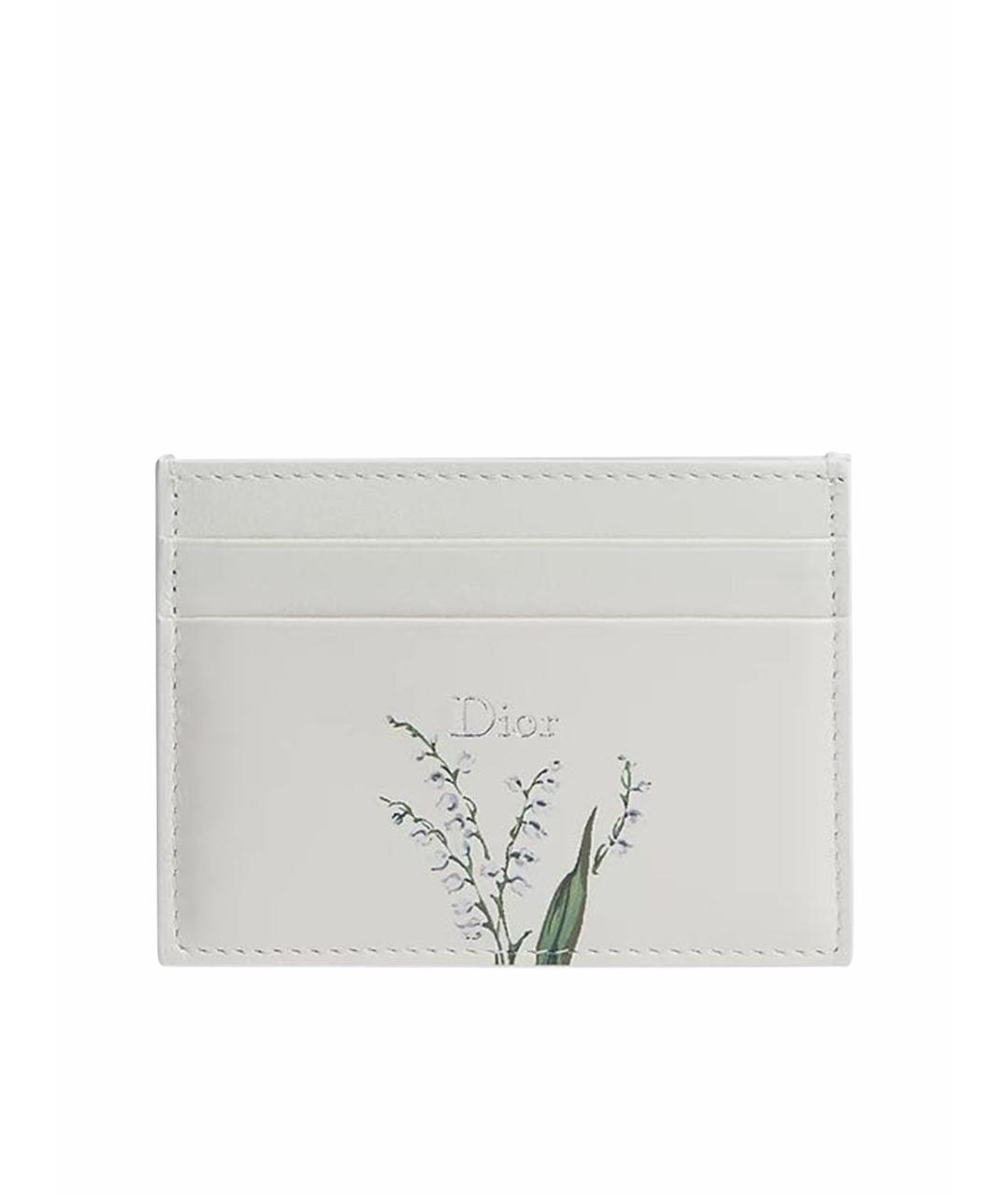 CHRISTIAN DIOR Белый кожаный кардхолдер, фото 5