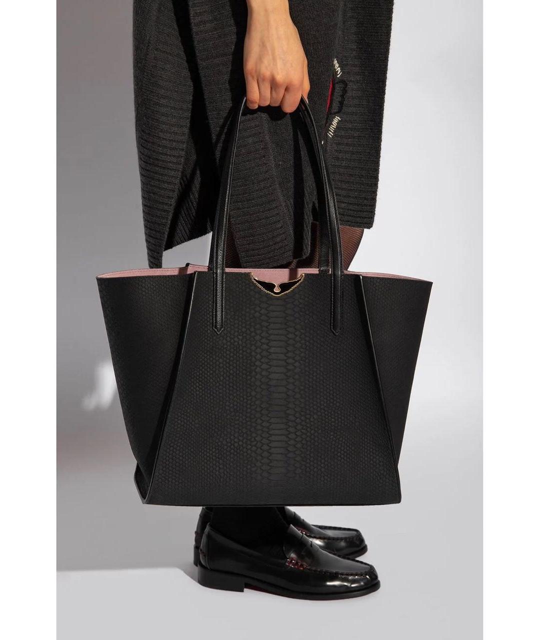 ZADIG & VOLTAIRE Черная кожаная сумка тоут, фото 2