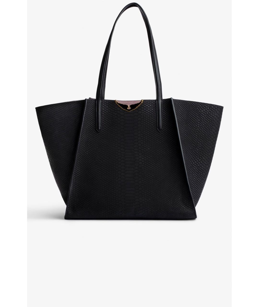 ZADIG & VOLTAIRE Черная кожаная сумка тоут, фото 5