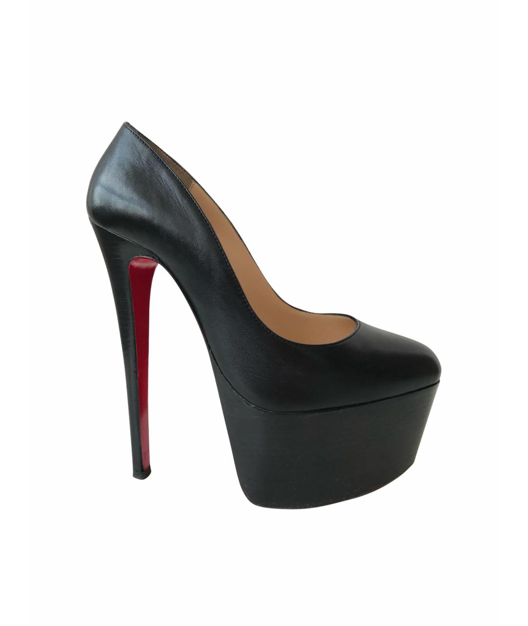 CHRISTIAN LOUBOUTIN Черные кожаные туфли, фото 1