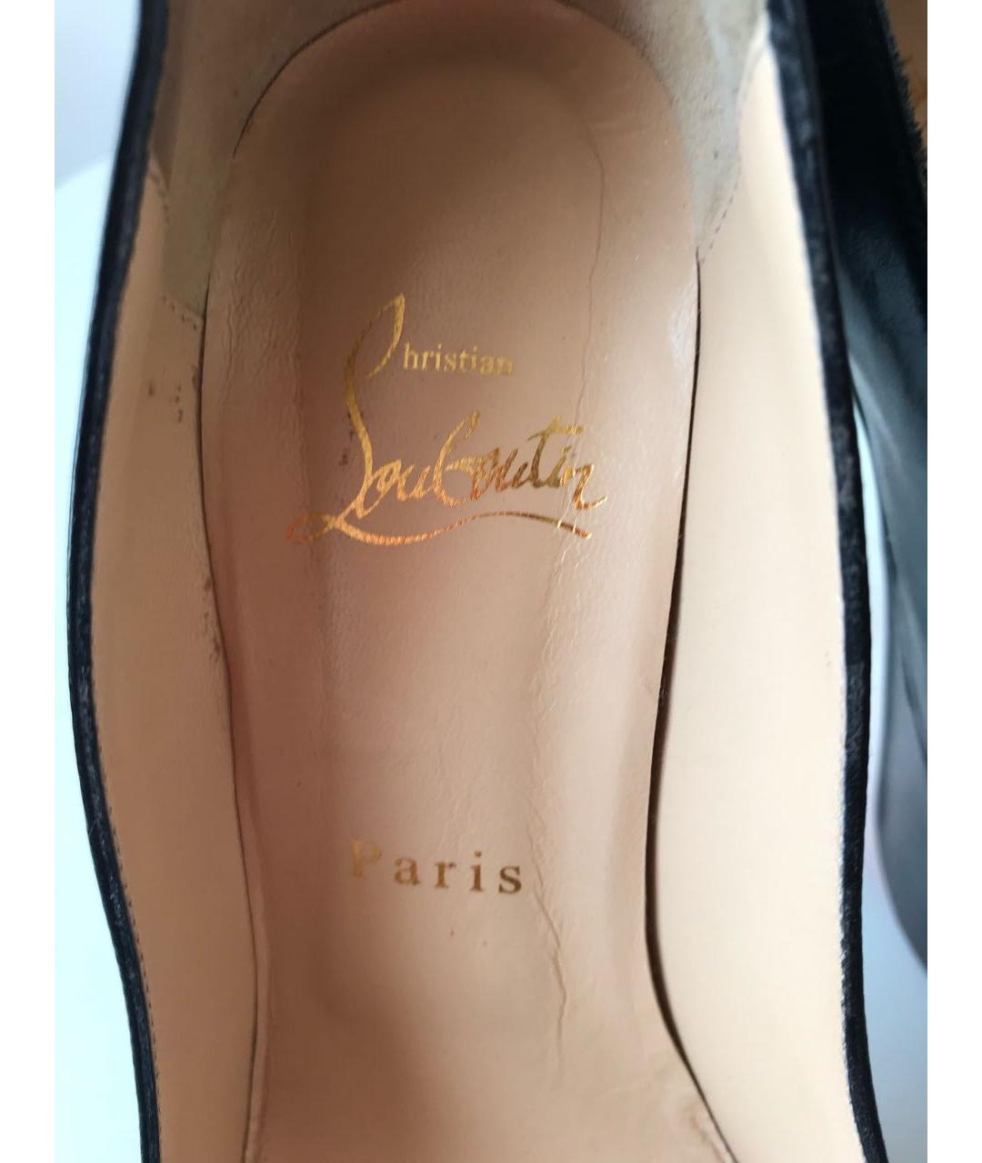 CHRISTIAN LOUBOUTIN Черные кожаные туфли, фото 5