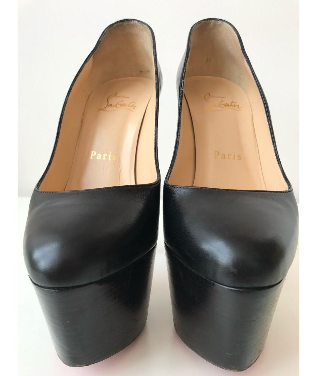 CHRISTIAN LOUBOUTIN Черные кожаные туфли, фото 2