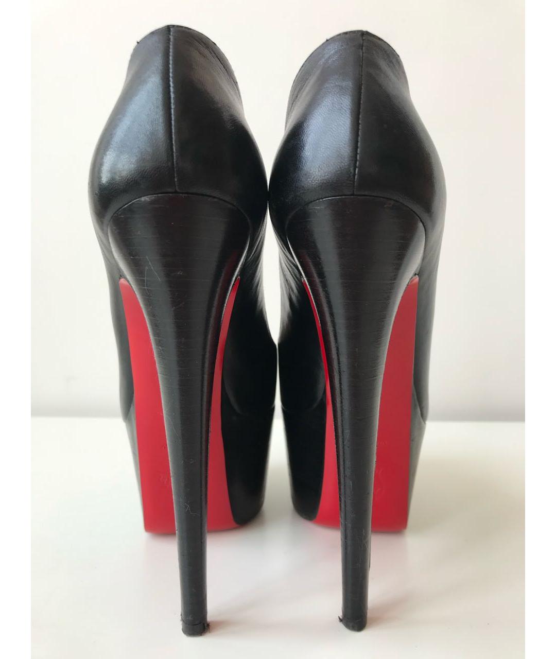 CHRISTIAN LOUBOUTIN Черные кожаные туфли, фото 4