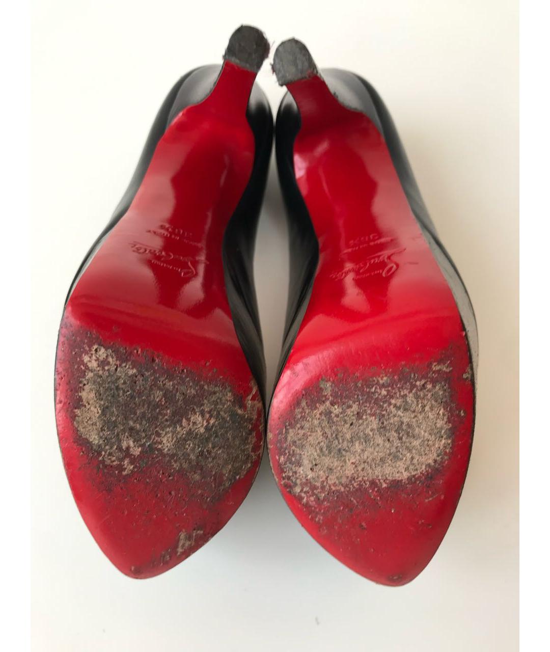 CHRISTIAN LOUBOUTIN Черные кожаные туфли, фото 6