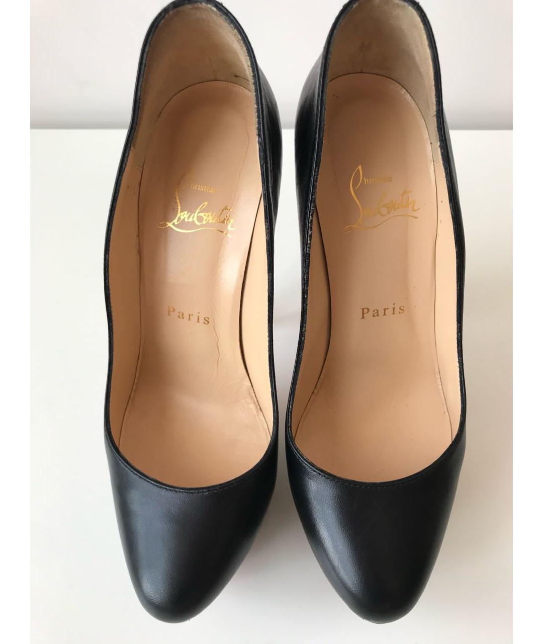 CHRISTIAN LOUBOUTIN Черные кожаные туфли, фото 3