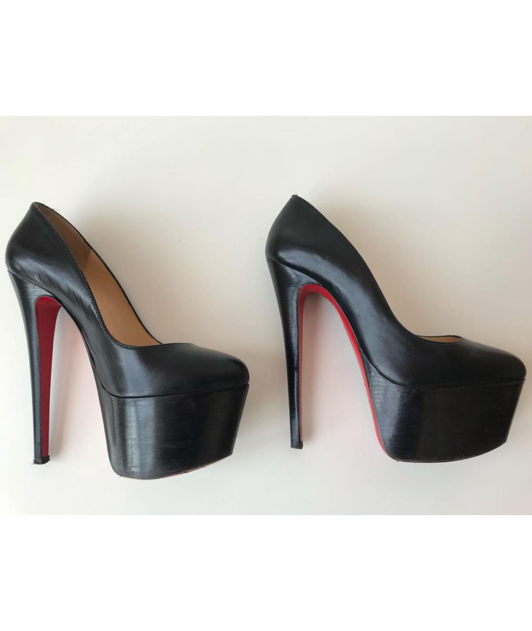 CHRISTIAN LOUBOUTIN Черные кожаные туфли, фото 8