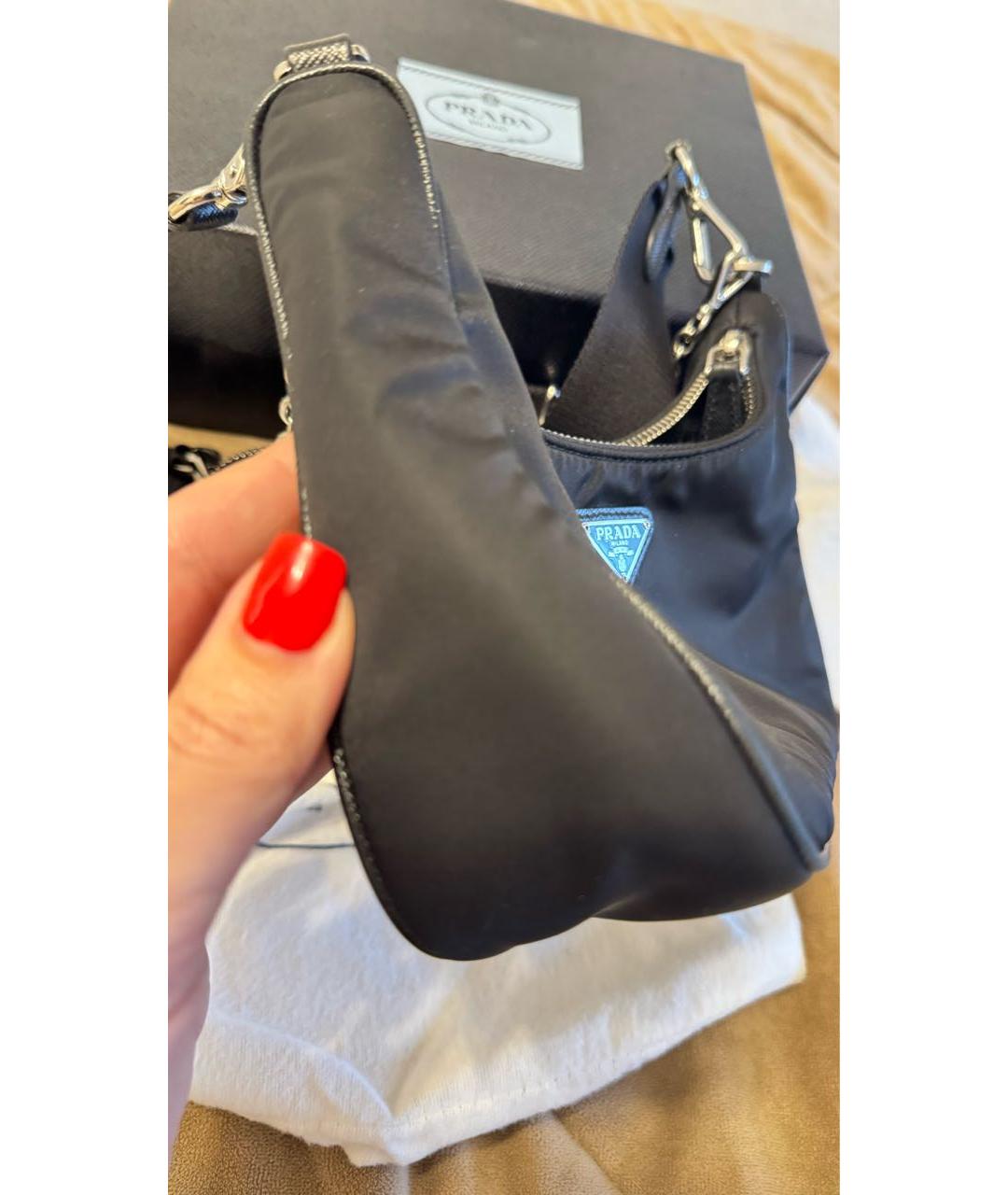 PRADA Черная тканевая сумка через плечо, фото 4