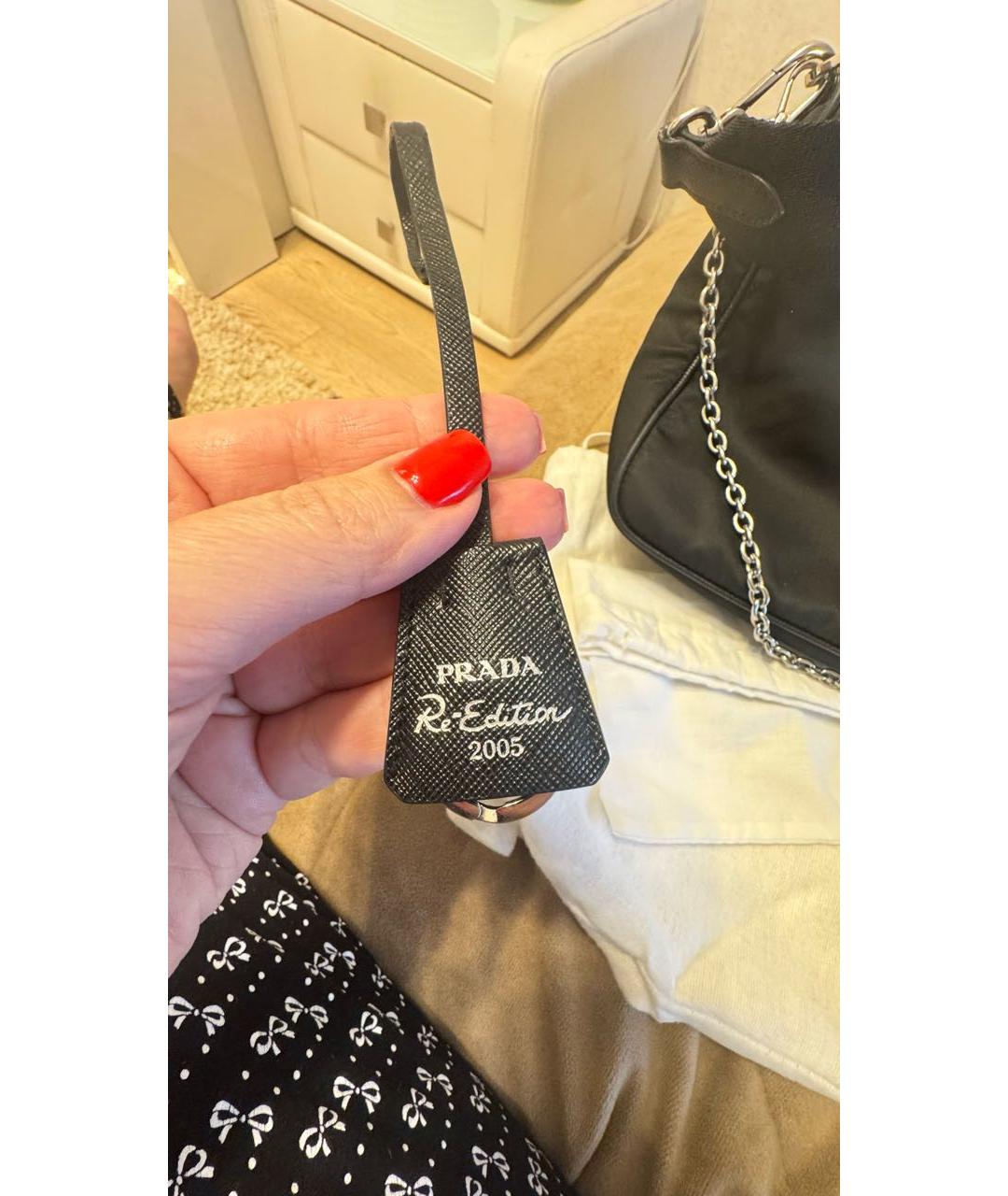 PRADA Черная тканевая сумка через плечо, фото 5