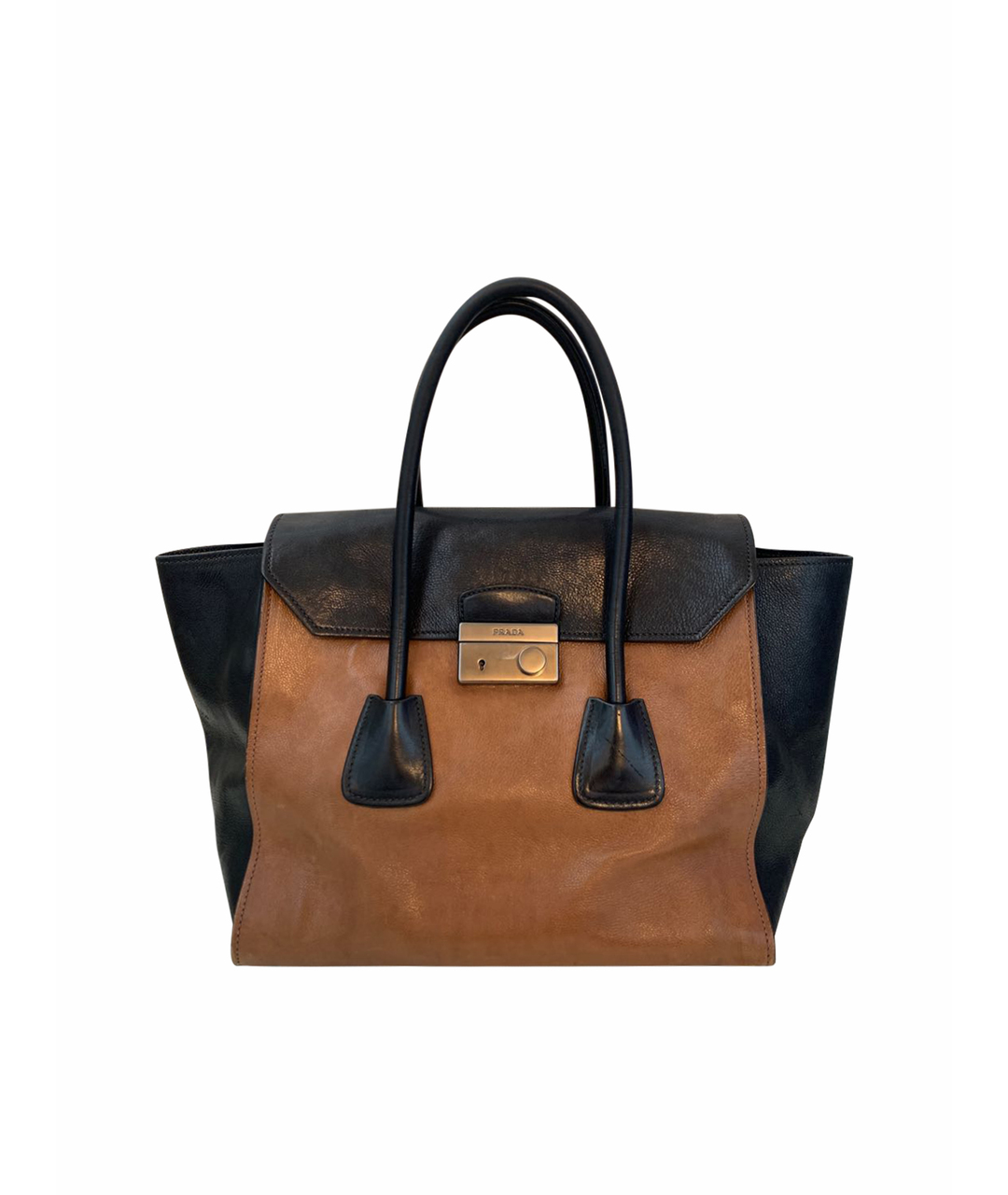 PRADA Черная кожаная сумка тоут, фото 1